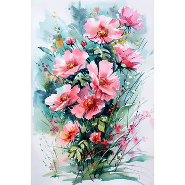 Flower Bouquet Abstract Canvas